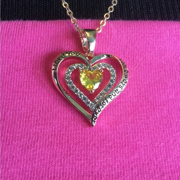 Redbee November Birthstone Heart Necklace New - Picture 4 of 16